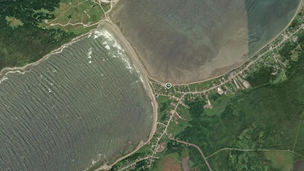 Aerial view of Sea Breeze RV Park and surroundings