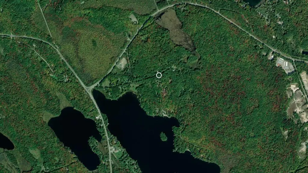 Aerial view of Butterfly Lake Tent & Trailer Park and surroundings
