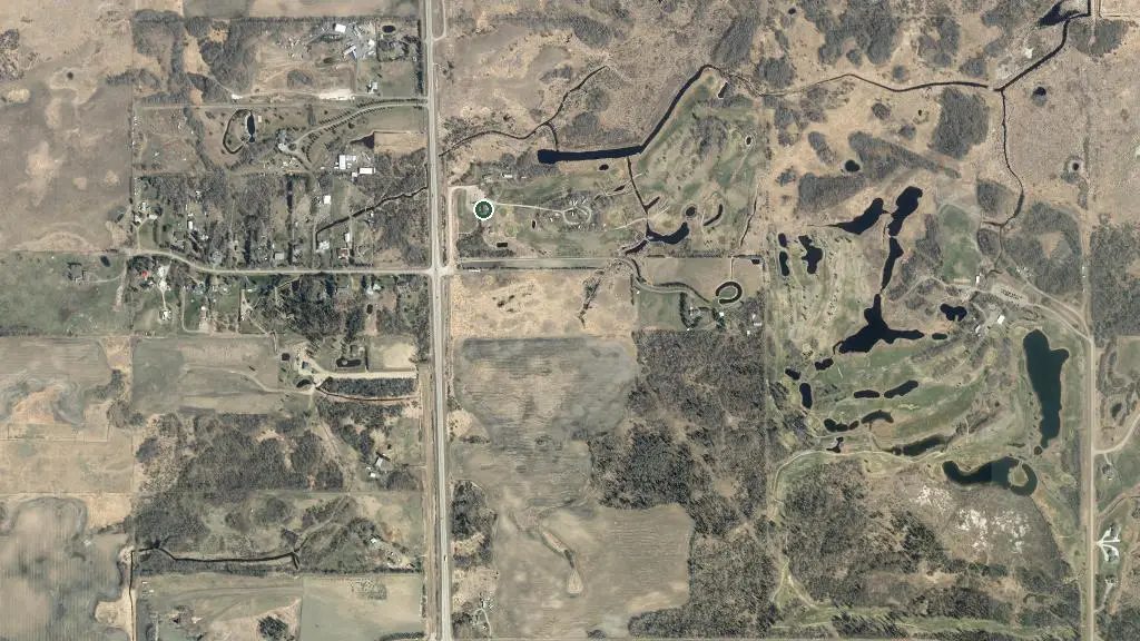 Aerial view of Deer Meadows Golf Course & RV Park and surroundings