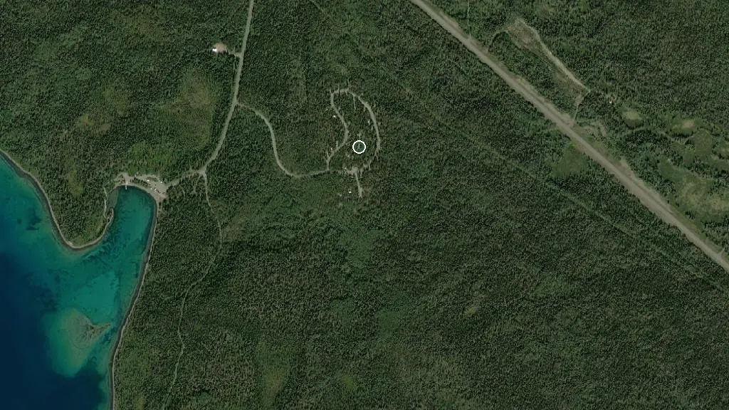 Aerial view of Kathleen Lake Campground and surroundings