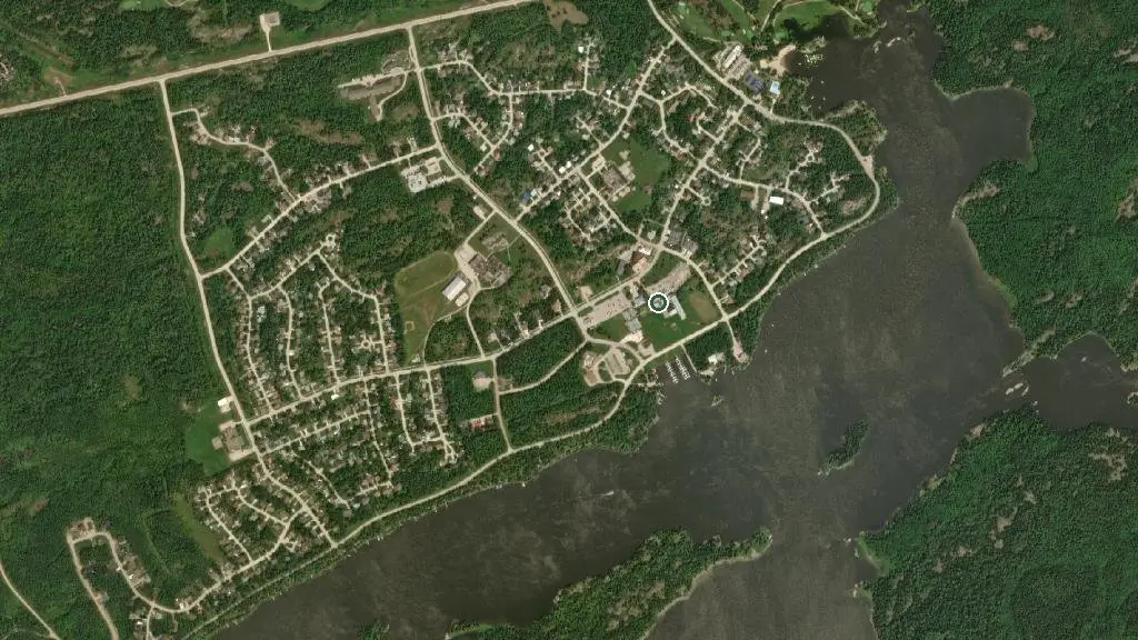 Aerial view of Wilderness Edge Campground and surroundings