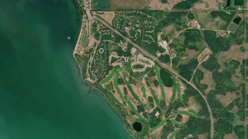 Aerial view of Centre Campground and surroundings