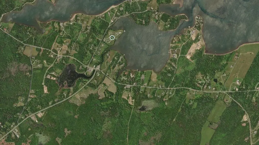 Aerial view of Chapel Cove Campground and surroundings