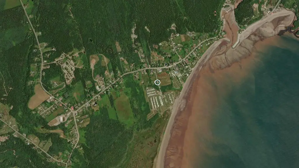 Aerial view of Century Farm Family Campground and surroundings
