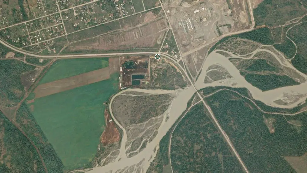 Aerial view of Camp Kootenay River and surroundings
