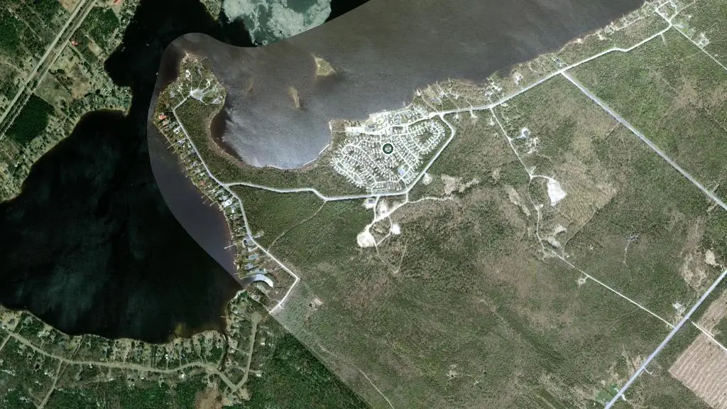 Aerial view of Camping les Berges du Lac and surroundings