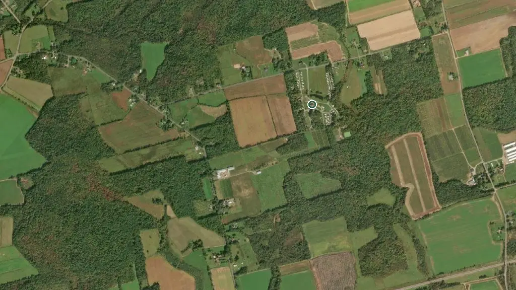 Aerial view of The Plantation Campground and surroundings