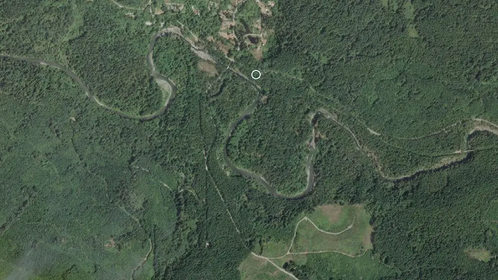 Aerial view of Horseshoe Bend Group Campsite and surroundings