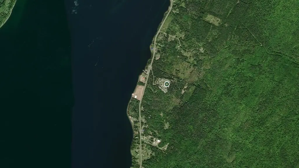 Aerial view of Kluskap Ridge RV Campground and surroundings