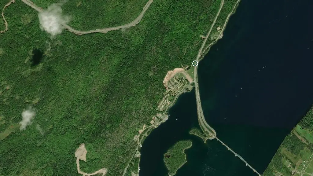 Aerial view of North Sydney / Cabot Trail KOA and surroundings