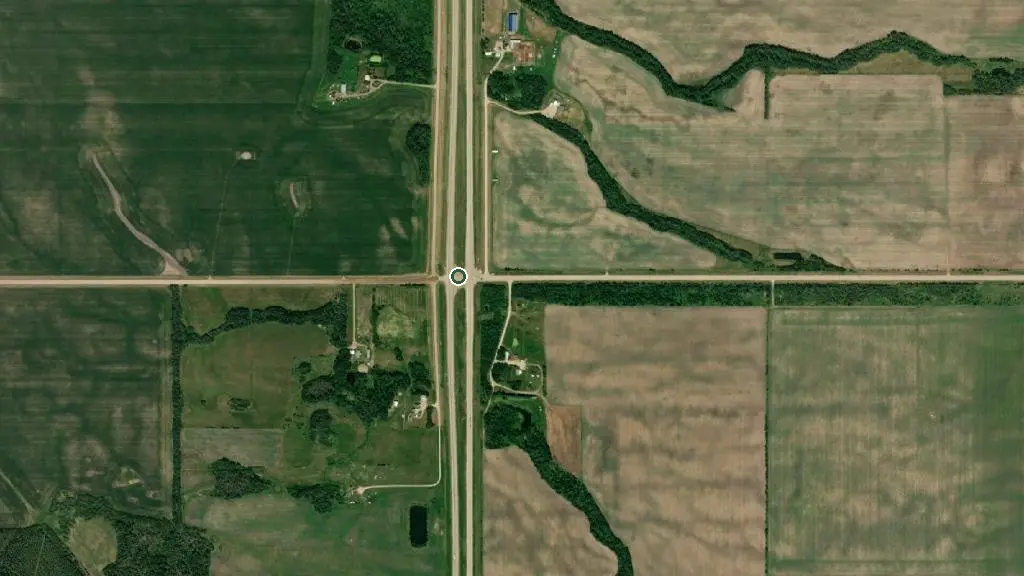 Aerial view of Musreau Lake Prov Rec Area and surroundings