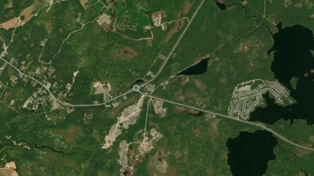 Aerial view of Island Pond RV Park and surroundings