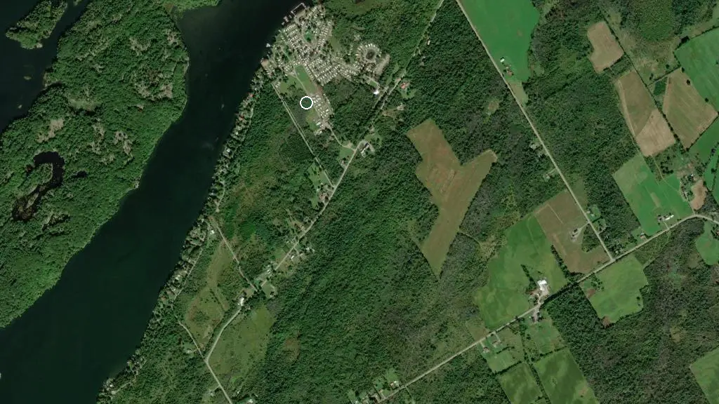Aerial view of Lucky Loon Campground and surroundings