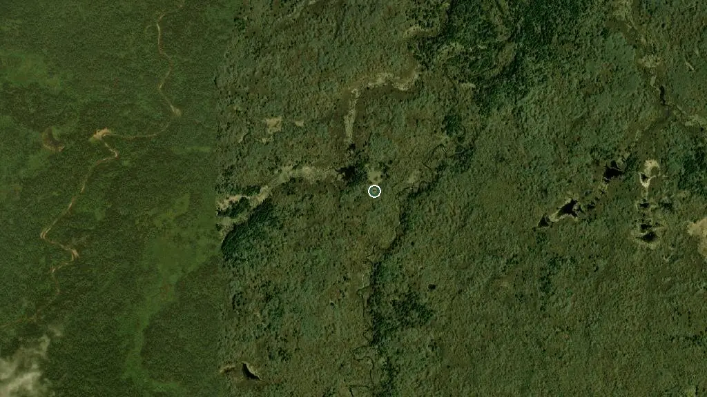 Aerial view of Cairn's Cabin and surroundings