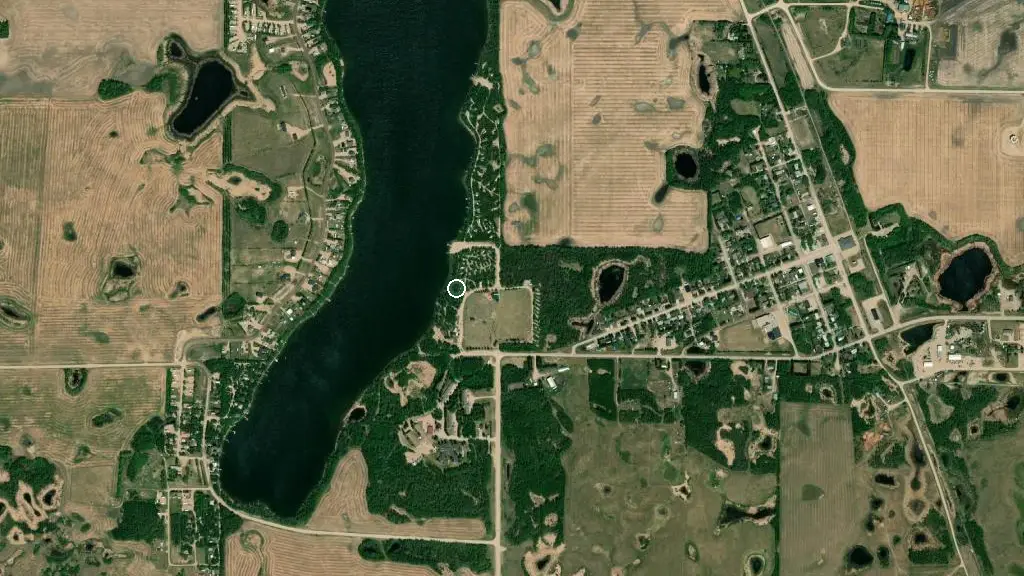 Aerial view of Lucien Lake Regional Park and surroundings