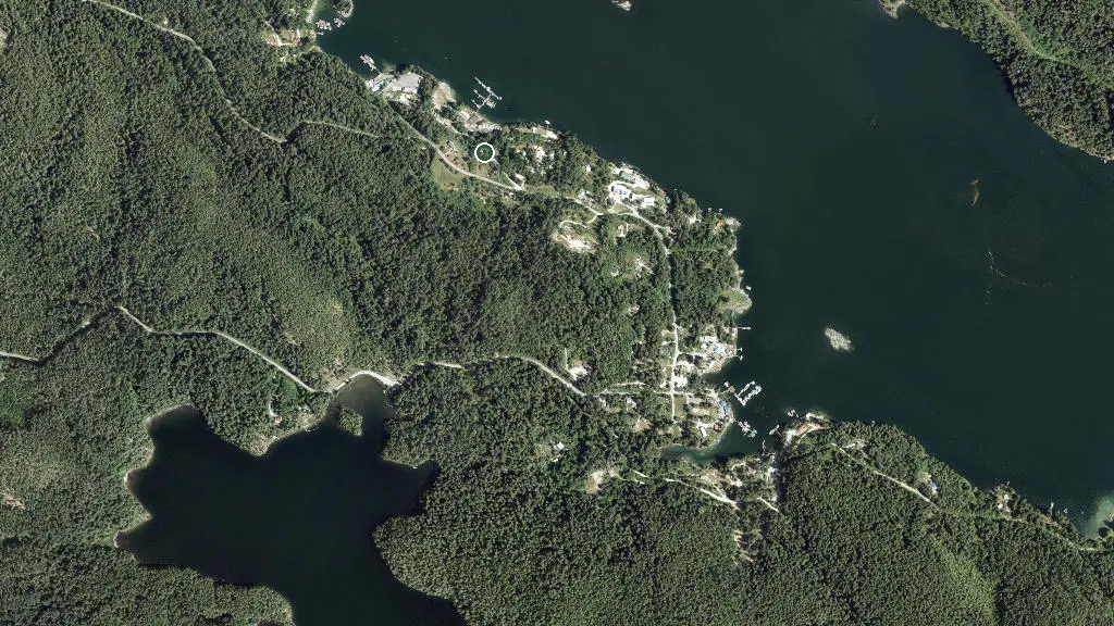 Aerial view of Backeddy Resort & Marina and surroundings