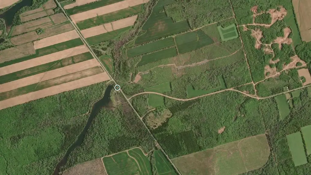 Aerial view of Ben's Lake Campground and surroundings