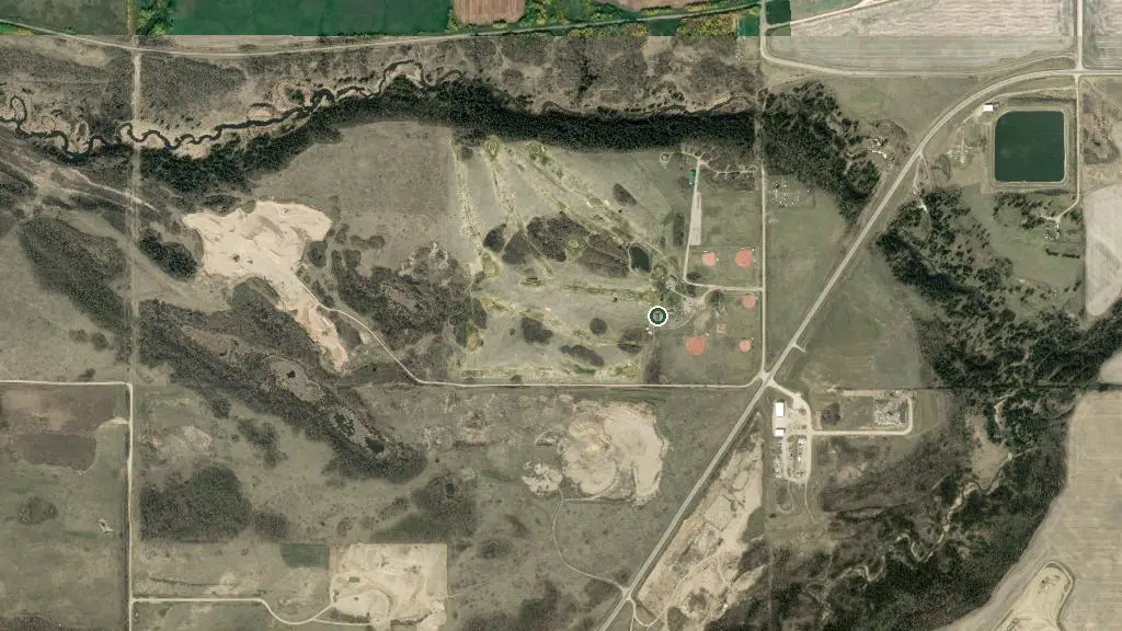 Aerial view of Elk Point Recreation Campground and surroundings