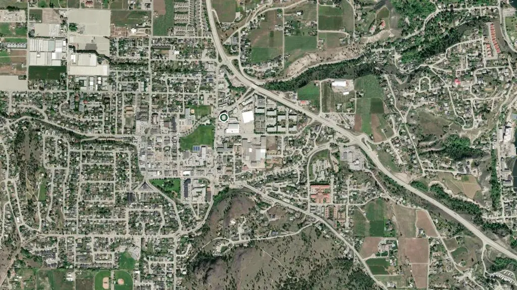 Aerial view of Pleasant View Motel & RV Park and surroundings