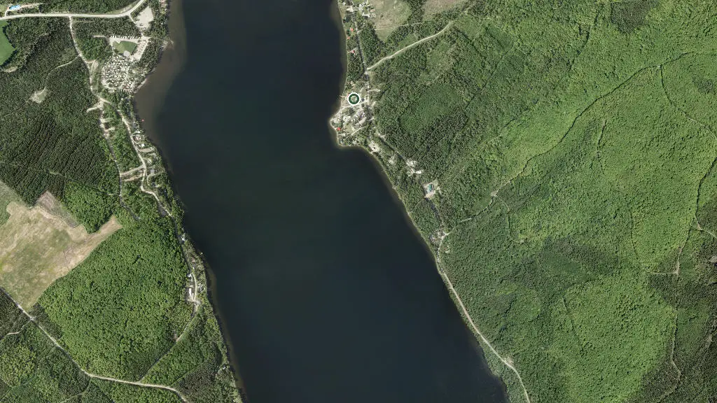 Aerial view of Lodges les Beaux Lieux Inc. and surroundings