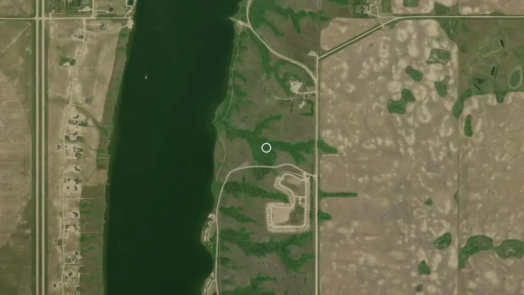 Aerial view of Blackstrap Provincial Park and surroundings
