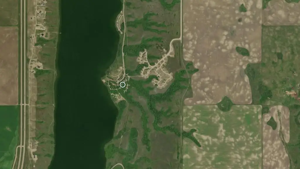 Aerial view of Kevin Misfeldt Campground and surroundings