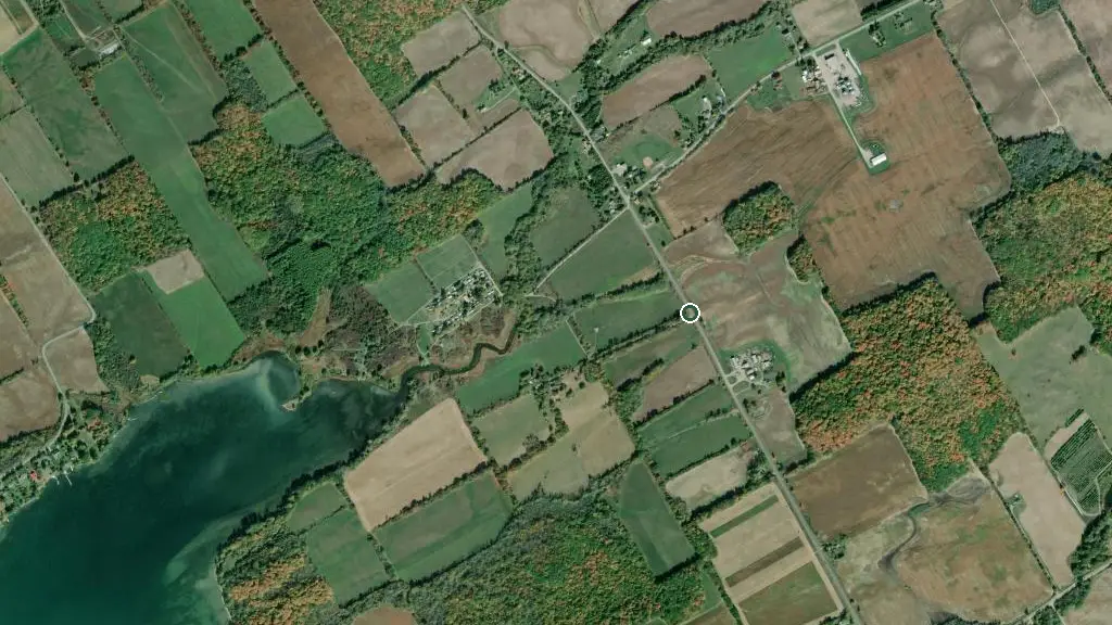 Aerial view of Bass Cove Resort and surroundings