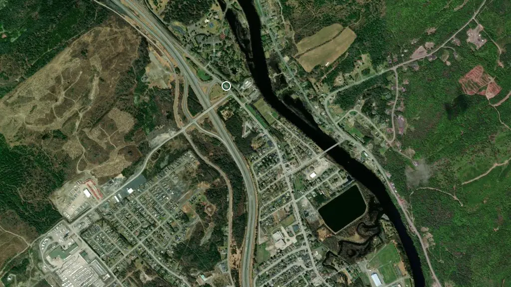 Aerial view of Les jardins de la republique Provincial Park and surroundings