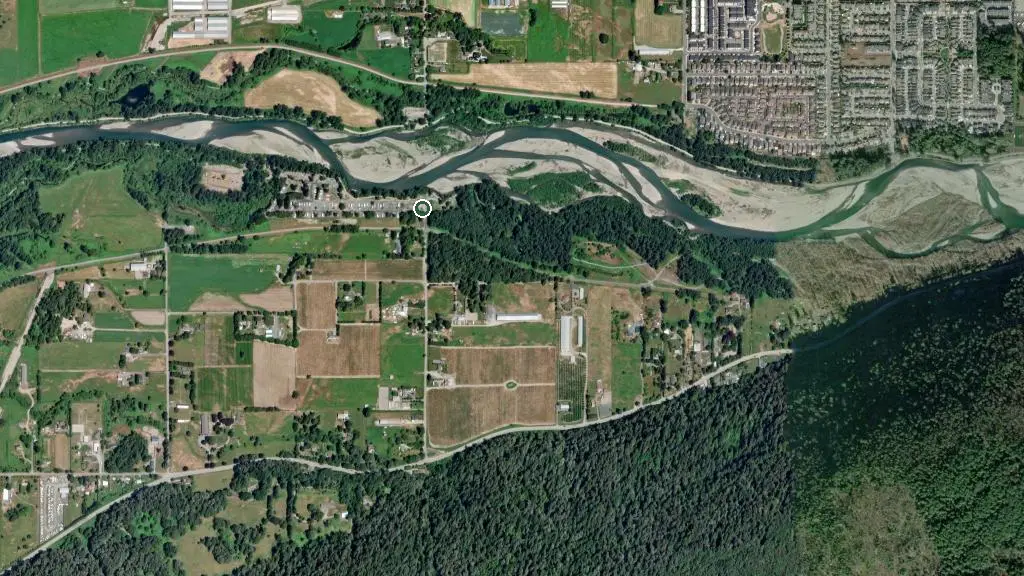 Aerial view of Vedder River Campsite and surroundings