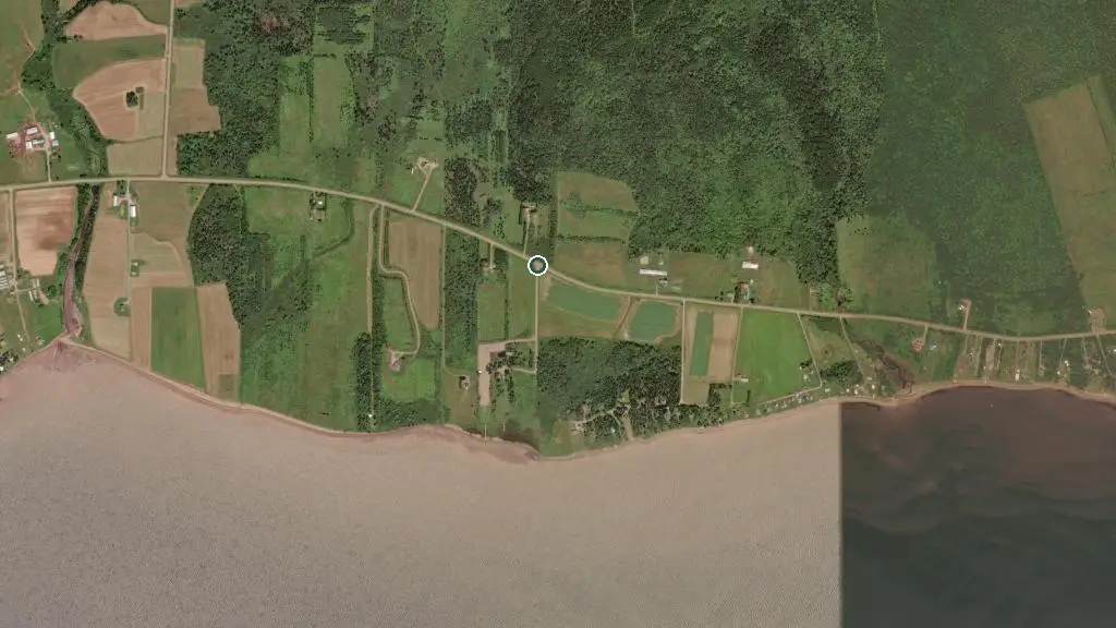 Aerial view of Hunter Beach Campground and surroundings