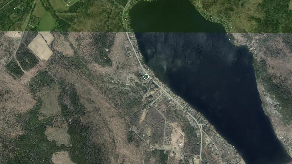 Aerial view of Camping du Lac Lyster and surroundings
