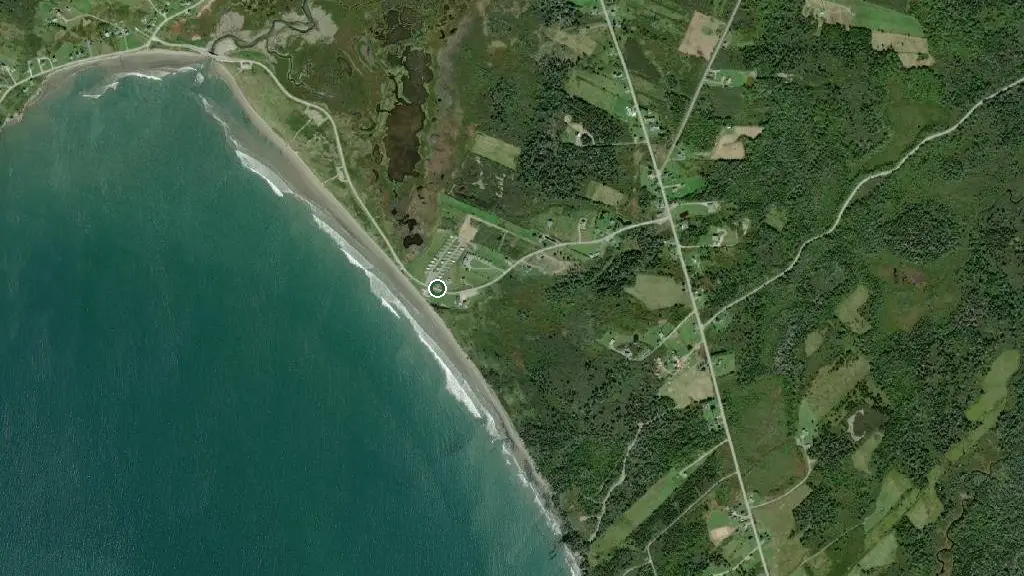 Aerial view of Mavillette Beach Lodge & RV Park and surroundings