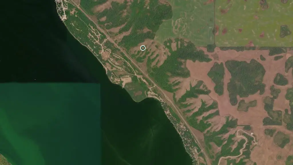 Aerial view of Crooked Lake Provincial Park and surroundings