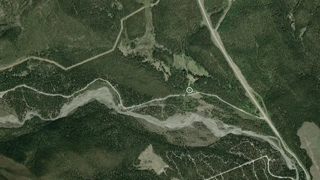 Aerial view of Girl Guides of Canada Camp Mockingbird and surroundings