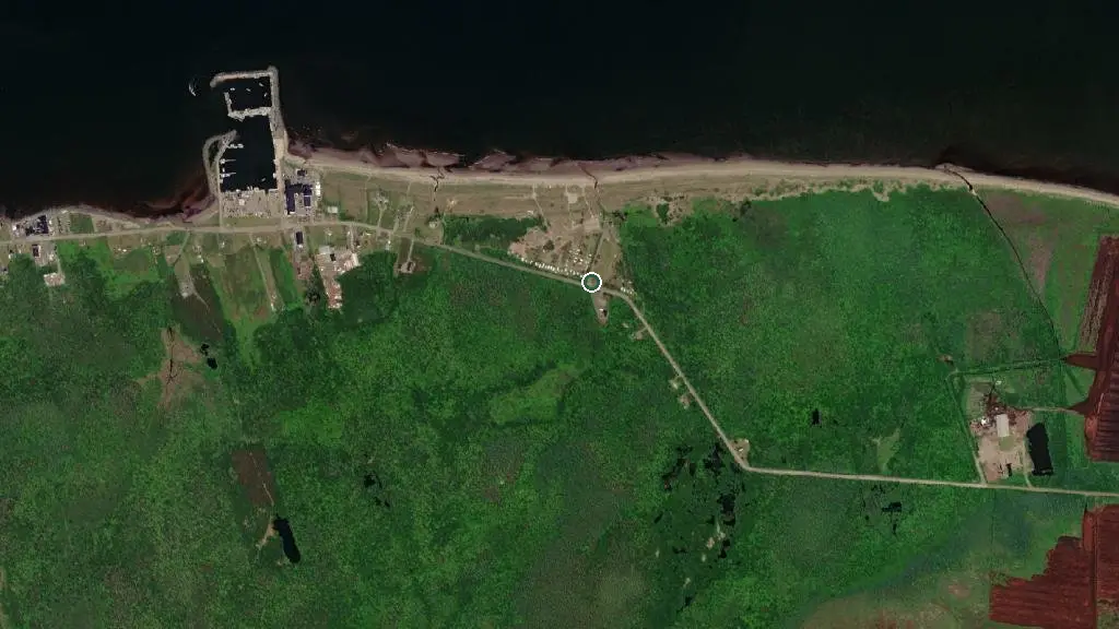 Aerial view of Escuminac Beach & Family Park and surroundings