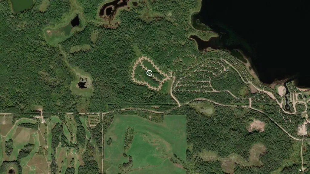 Aerial view of Poplar Ridge Campground and surroundings
