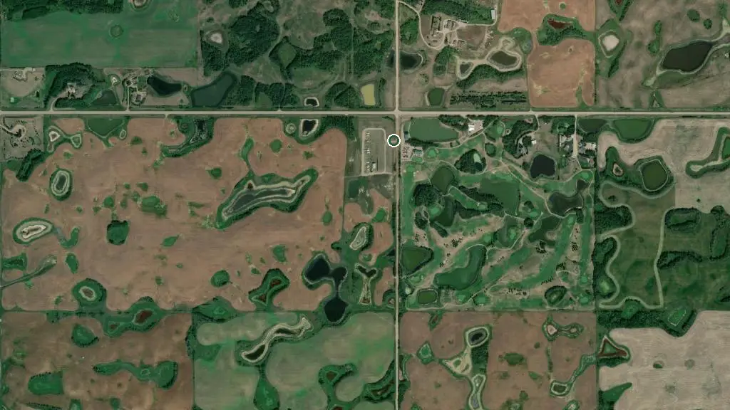 Aerial view of Pheasantback RV Campground and surroundings