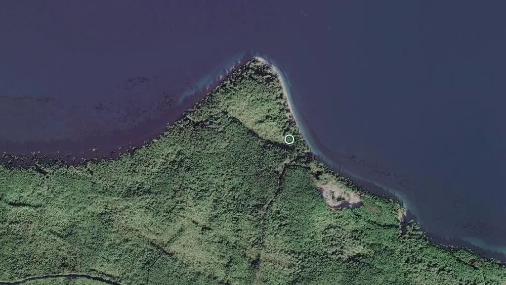 Aerial view of Bere Point Campground and surroundings