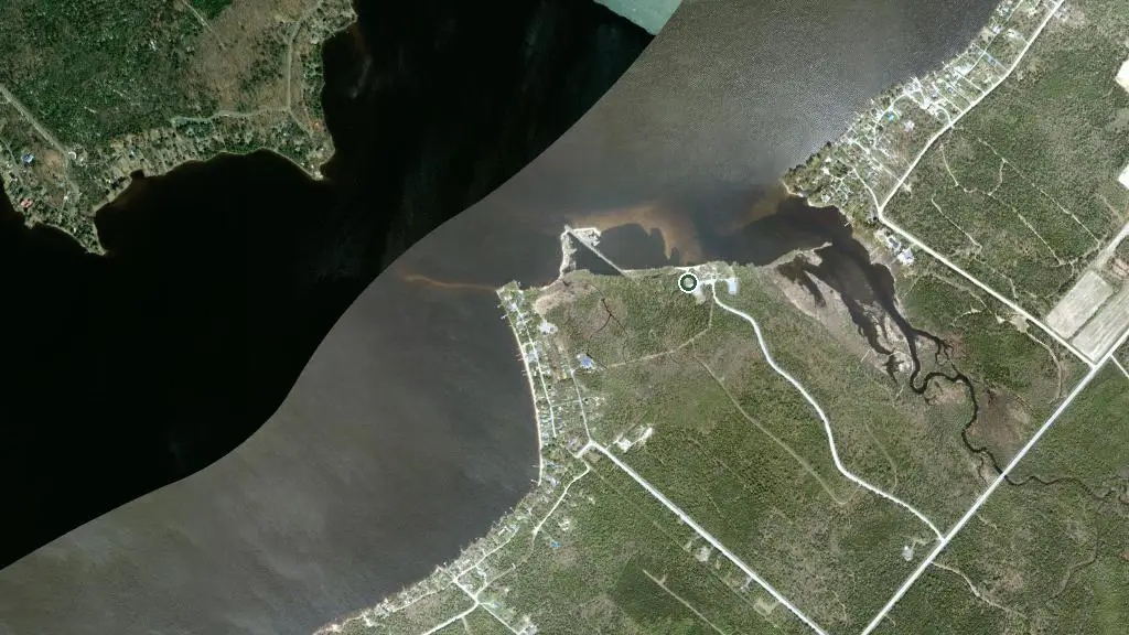 Aerial view of Camping du Parc du Lac Aylmer and surroundings