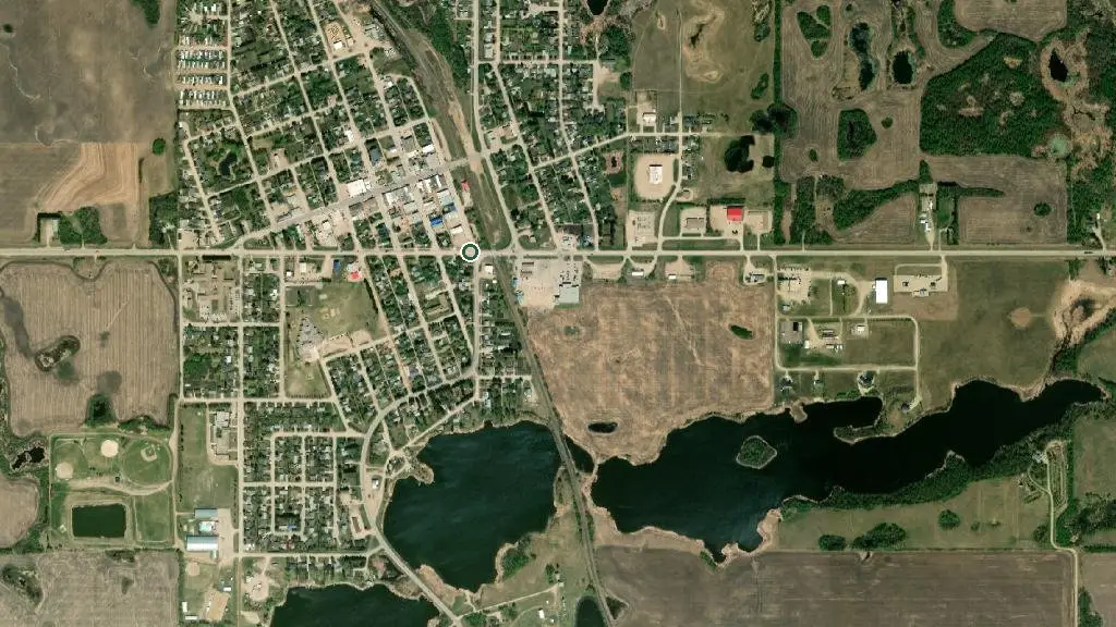 Aerial view of Lost Meadows Resort and surroundings