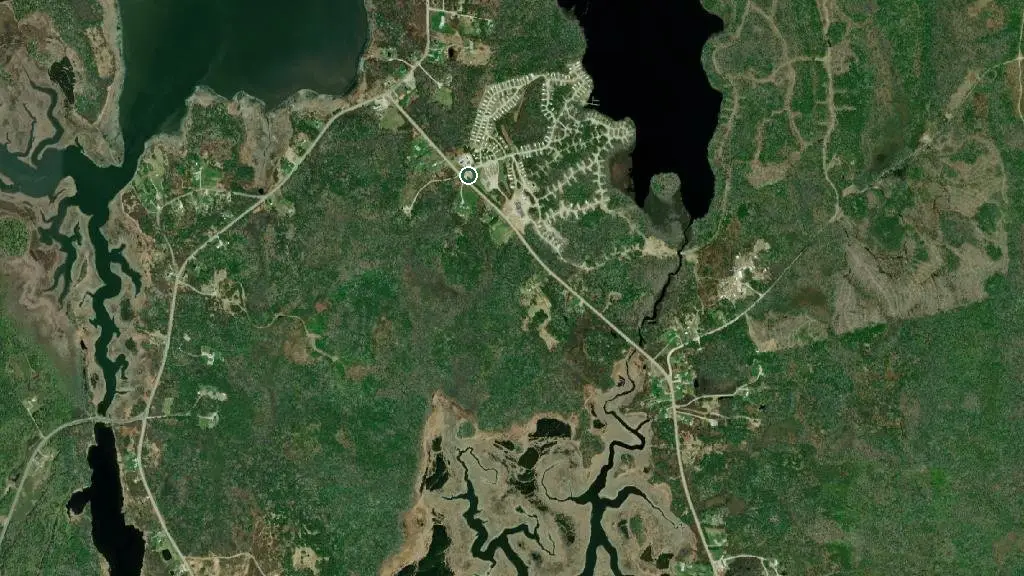 Aerial view of Castle Lake Campground and surroundings