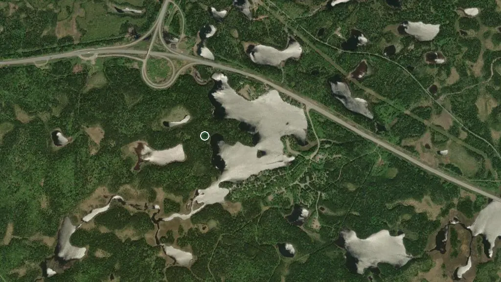 Aerial view of Notre Dame Provincial Park and surroundings