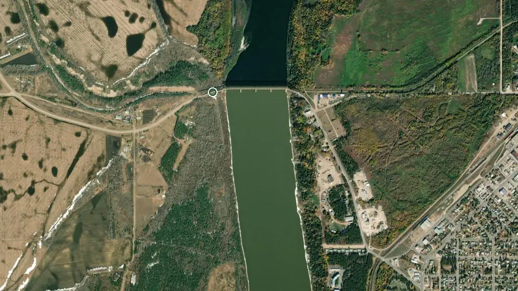 Aerial view of Nipawin Motor Inn and RV Park and surroundings