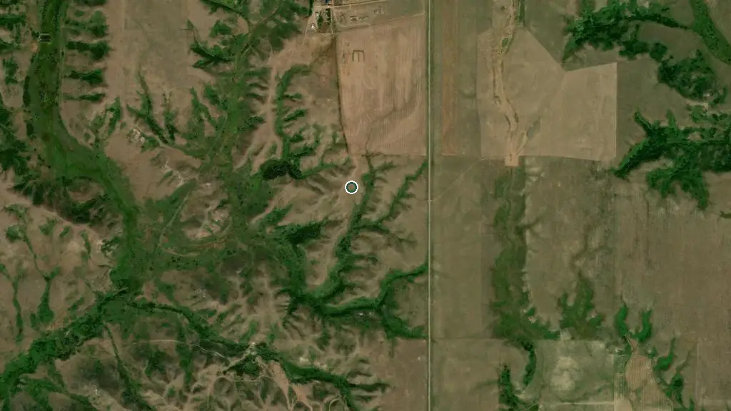 Aerial view of Wood Mountain Regional Park and surroundings