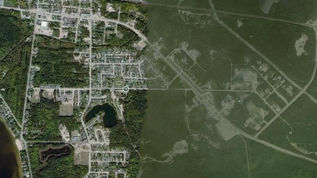 Aerial view of Davy Lake Campground and surroundings