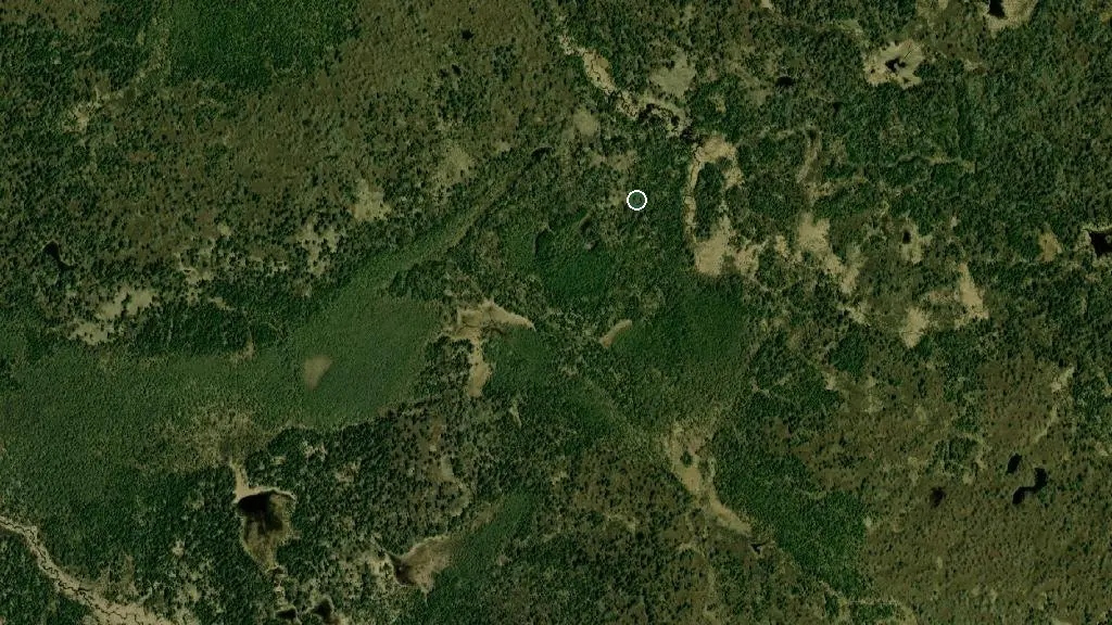 Aerial view of Whirlpool Lake Campground and surroundings