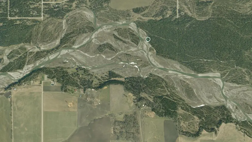 Aerial view of Bearberry Prairie Natural Area and surroundings